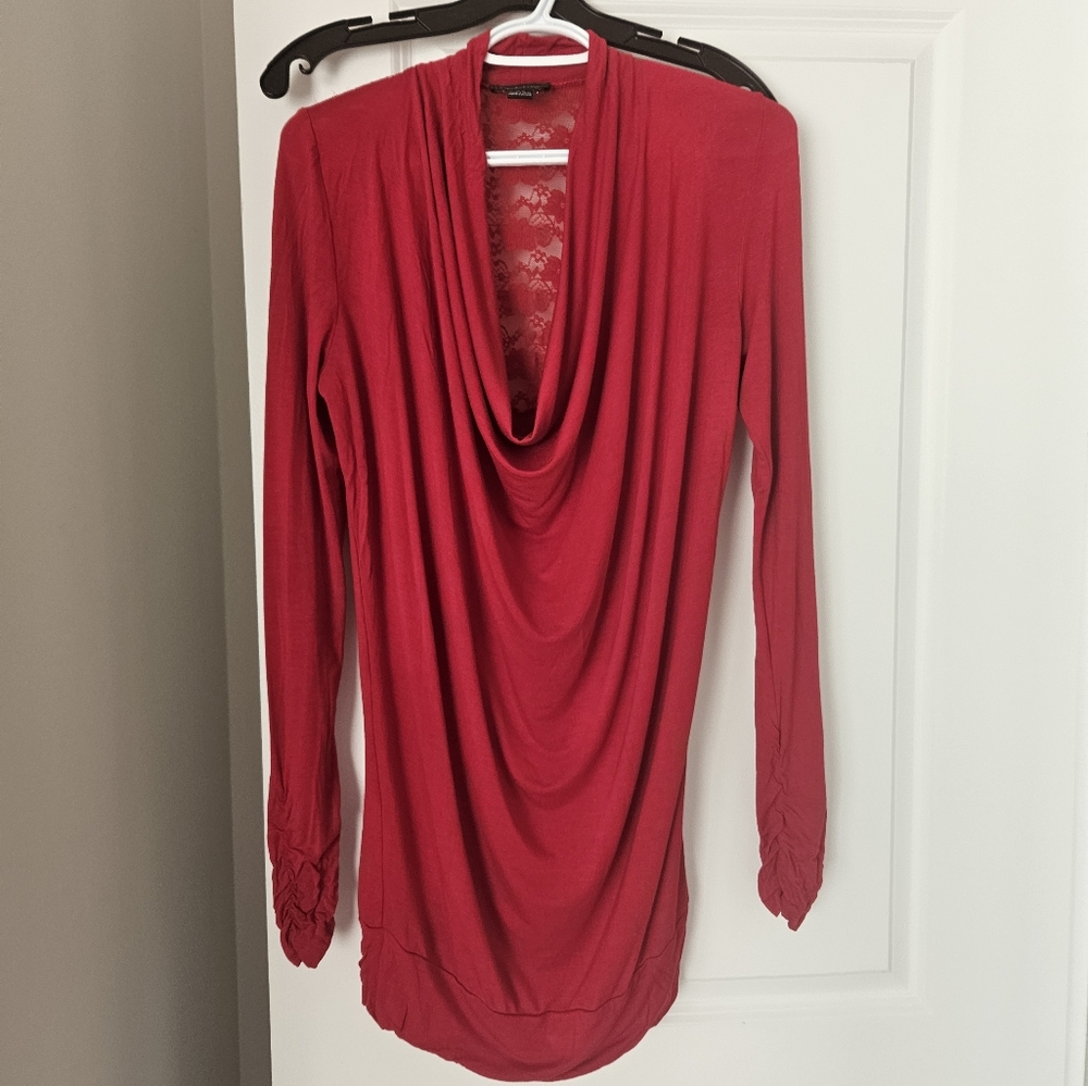 Seductions (sirens) red cowl neck mini dress size M